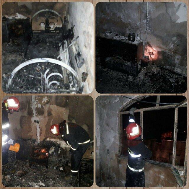 آتش سوزی منزل مسکونی 3 طبقه در همدان